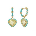 Lauren G. Adams Prince Charming Heart Huggie Earrings (Gold & Yellow)